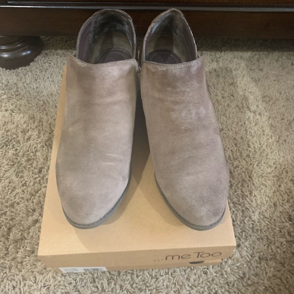 Me Too taupe suede leather bootie